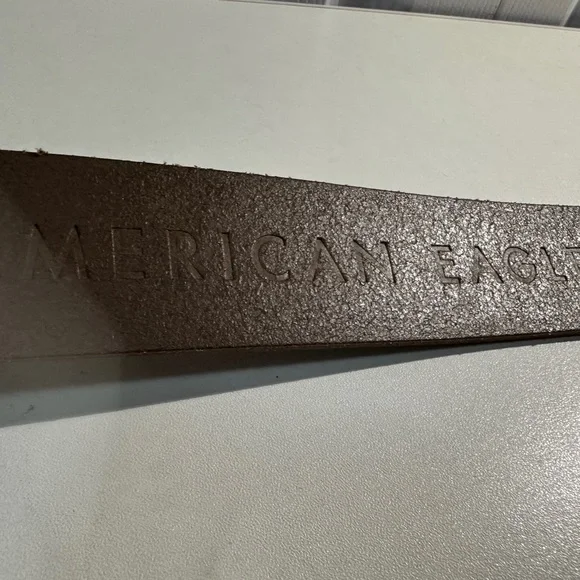 American Eagle By Payless Brown Leather Belt with Rustic Design - Picture 4 of 6